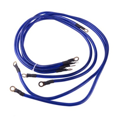 Vehicle 5-Point Car Grounding Wire Ground Cable Universal System Kit Blue by