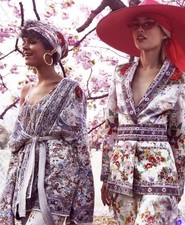 Camilla Time After Time Women  s Short Kimono Wrap Belted Jacket Coat Small