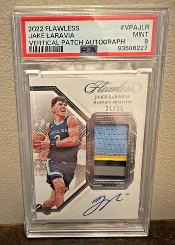 2022-23 Flawless Jake LaRavia TRUE RPA Vertical Rookie Patch Auto RC 21/25 PSA 9
