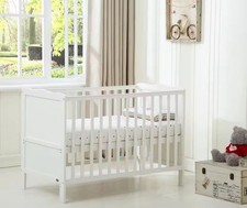 MCC Direct Orlando Wooden Baby Cot Bed + Aloe Vera Water-Repellent Mattress