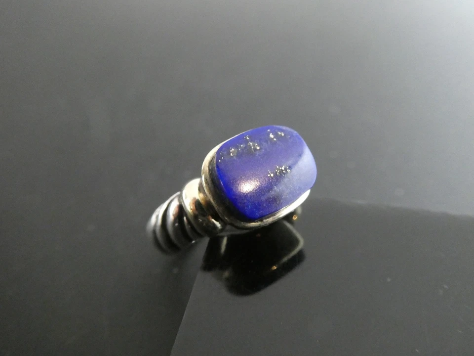 ANILLO DAVID YURMAN Lapislázuli Piedras Preciosas Plata de Ley 925 y 14k YG Talla 5 Foto 3 de 4