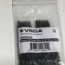 Vega Square #2 Power Bit X 3-1/2" Extra Hard Pack Of 10