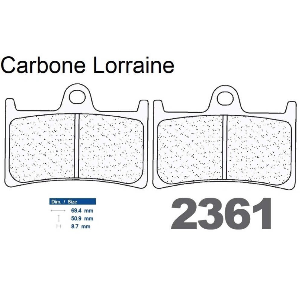 Plaquettes de frein Carbone Lorraine 2361 XBK5 pour moto sport