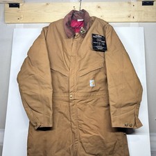 Vintage Carhartt Coveralls Mens 48 Brown X01 Duck Insulated Work Suit USA 2000s