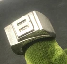 Vintage Sterling Silver Stamped Typeface Monogram "B" Ring Size 6 Weight 9.7g