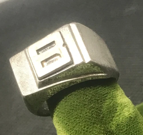 Vintage Sterling Silver Stamped Typeface Monogram "B" Ring Size 6 Weight 9.7g