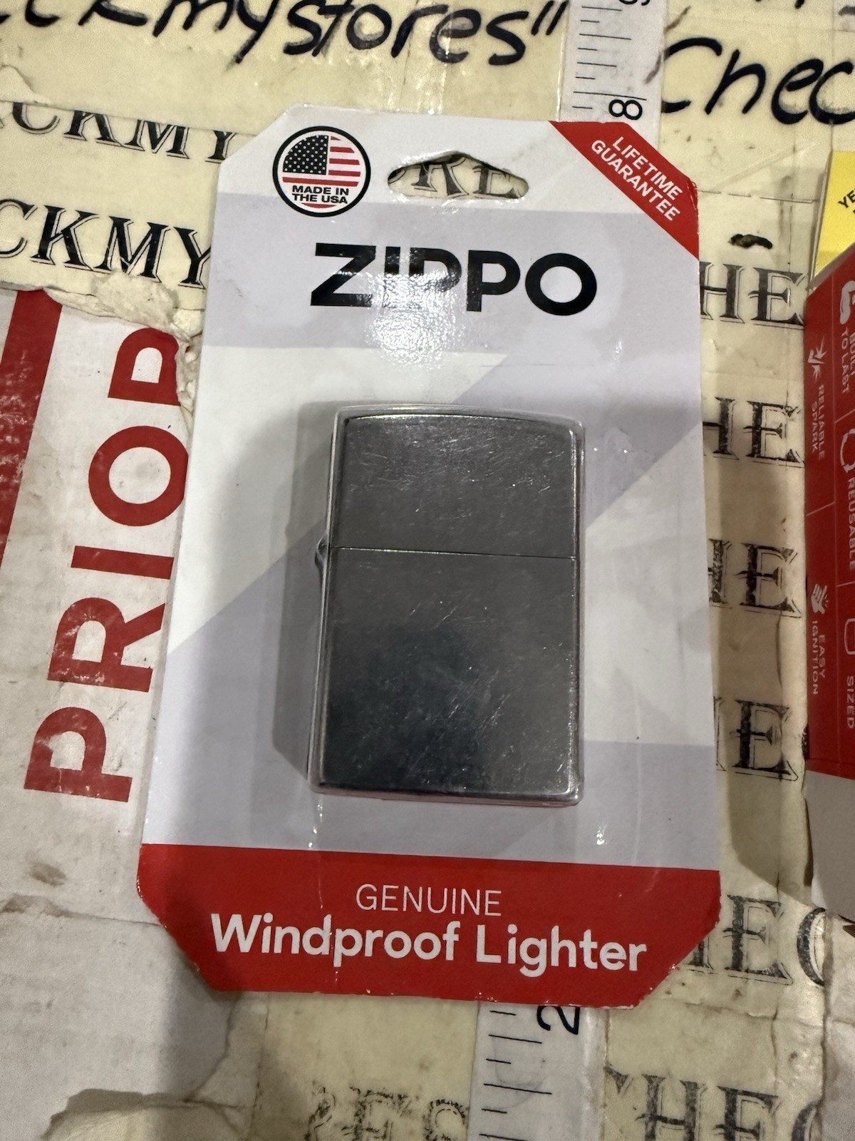 Zippo WPL Chrome Lighter & Zippo Yellow Flame Butane Insert  Regular,  Made USA