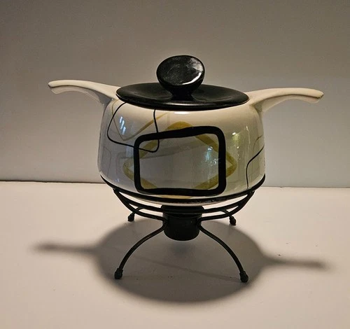 Red Wing Smart Set dinner ware MCM 1 quart casserole with stand and warming cup