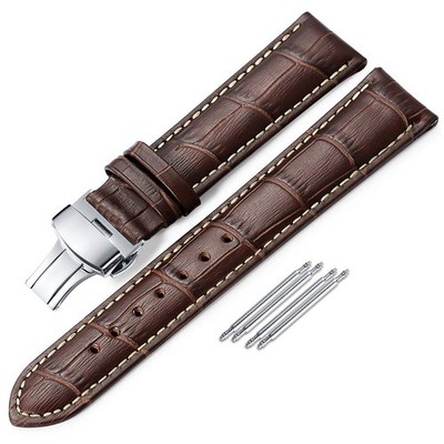 iStrap Leather Watch Band -Alligator Grain Embossed Pattern Calfskin Replacem...