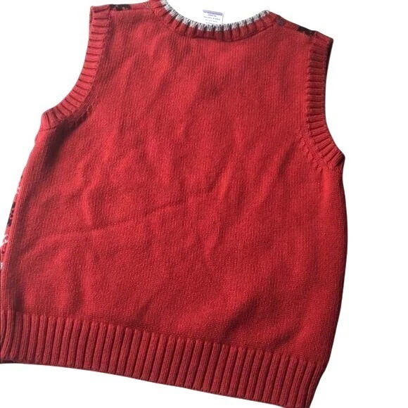 Gymboree Boys Red Fair Isle Knit Sweater Vest Size 4T Christmas Holiday Winter - Image 3 of 4