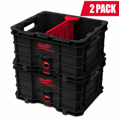 Milwaukee PACKOUT Kiste mit Trennwand robust robust 234 x 330 x 94 mm 2er Pack