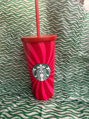 Starbucks Tumbler Thermobecher Cold to Go Edelstahl Swirl rot-pink Logo 16oz NEU