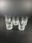 5 Vintage HAND-CUT Crystal WHISKY Glass SET Lot PINWHEEL Hobstar OLD FASHIONE 4"