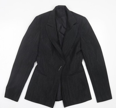 Bay Damen schwarz Jacke Blazer Größe 8 Knopf