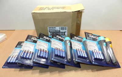 BOX of 12 Rayovac Bright Essentials LED Flashlight w Batteries BEH2AA-B2A NEW