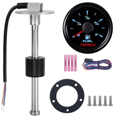 100TECH Fuel Sender with Gauge 10''(250mm) SUS316 Stainless Steel RV Tank Leve...