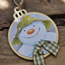 The Snowman Raymond Briggs Wooden Christmas Tree Decoration Ornament Gift New