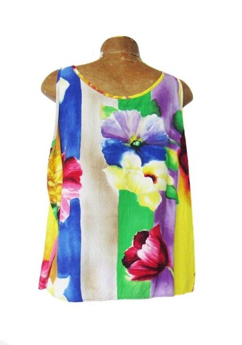 Camicetta canotta a righe colorate "BLOEMEN" by Jams World 2XL DIFETTOSA - Foto 5 di 11