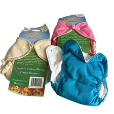 Cloth Reusable Diapers Newborn Kissaluvs Organic Hemp Lot of 3