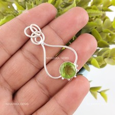 Peridot Gemstone 925 Silver Anniversary Valentines August Wife Pendant Jewelry