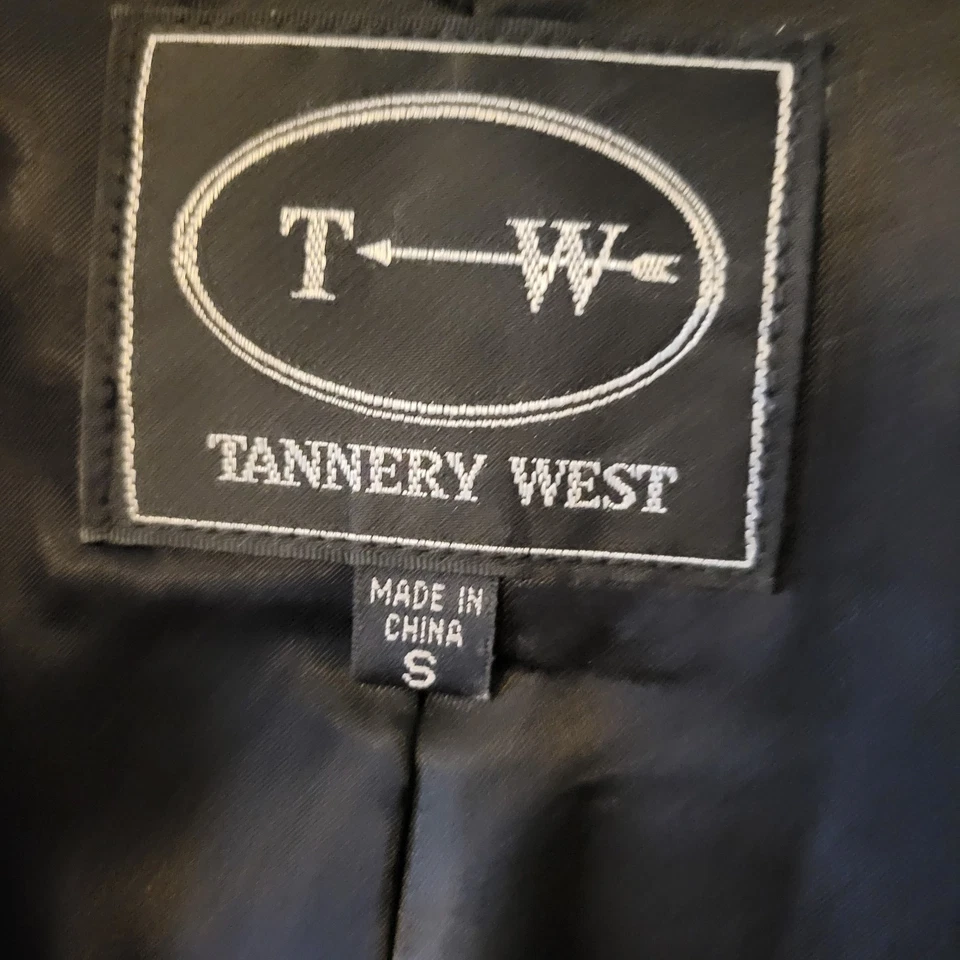 Vintage Black Tannery West Women's Leather Vest Zip - Size S - Image 4 of 4