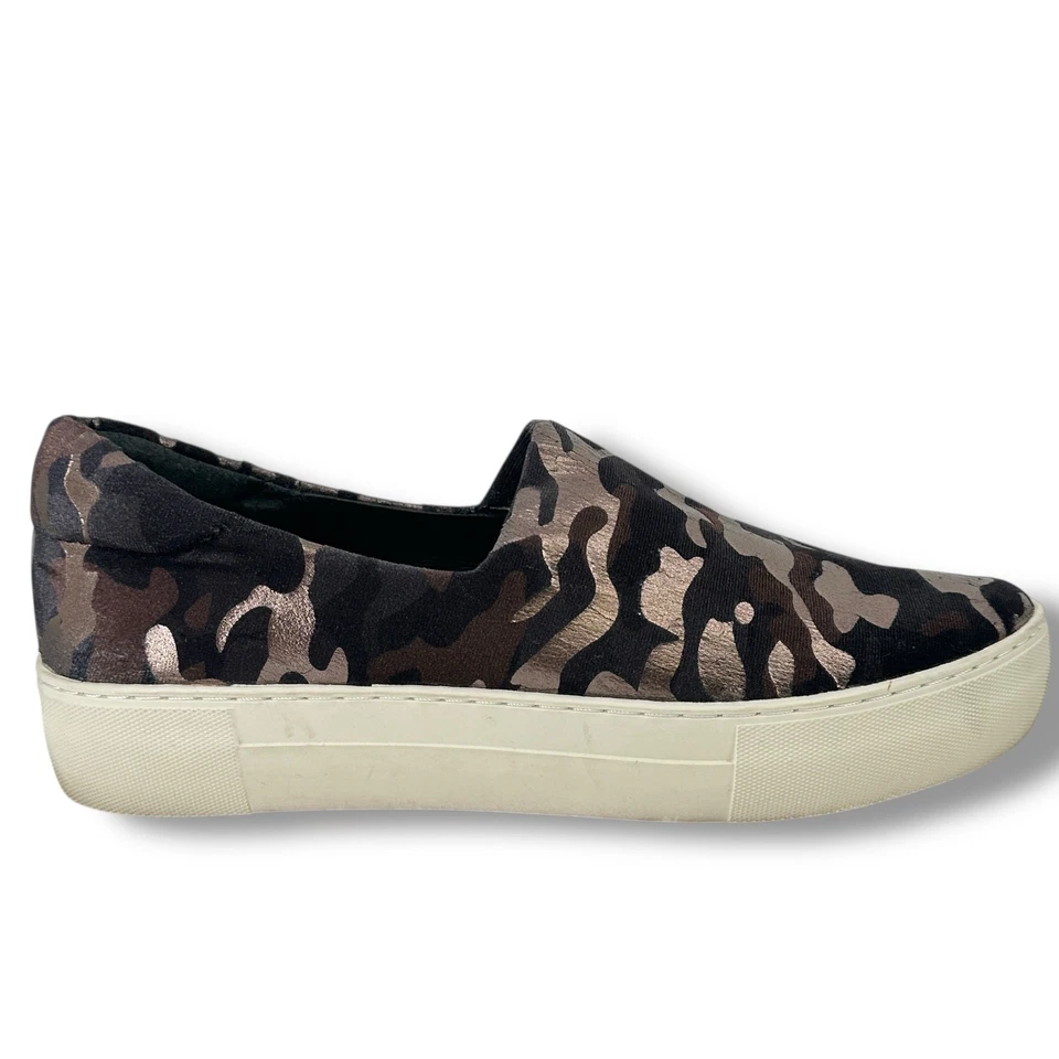 Zapatillas deportivas J/SLIDES NYC Ariana camufladas de terciopelo metálico sin cordones para mujer talla 7,5 Foto 3 de 4