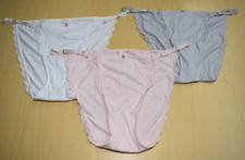 3 Victoria's Secret White Gray Pink Dream Angels String Bikini Panty Lot XXL 2XL