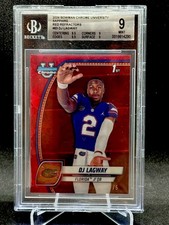 2024 Bowman Chrome University Sapphire Red Refractors Dj Lagway 1/5  BGS 9