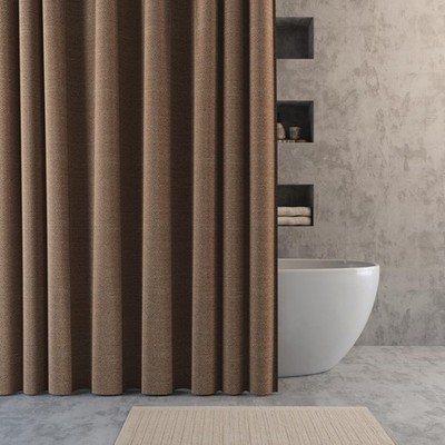 Suhana Contrast Tweed Shower Curtain Terracotta, 70'' W x 72'' L