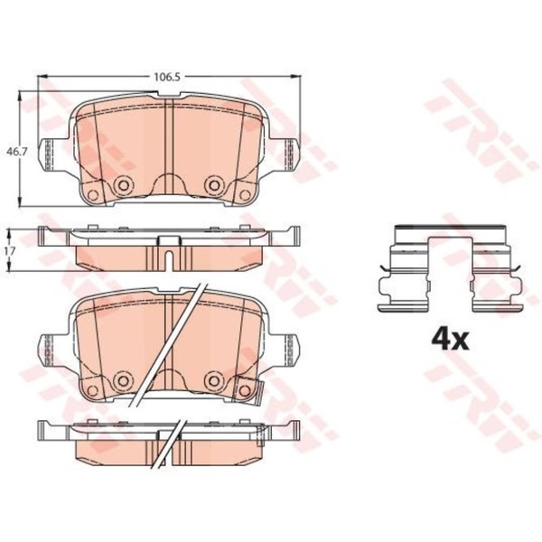 TRW BremsbeläGe Bremsbelegsatz Hinten Passend FüR Opel Astra K-image