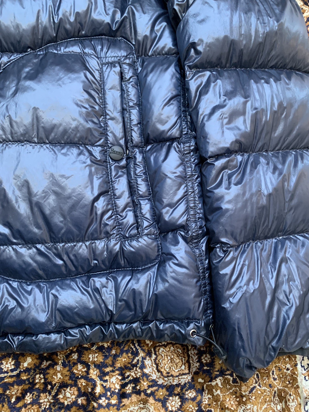 Herno Down Jacket Hooded Full Zip Reversible Navy… - image 4