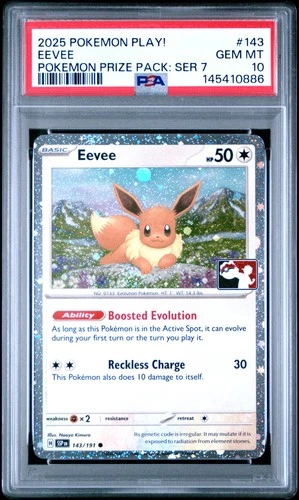 2025 POKEMON PLAY! POKEMON PRIZE PACK: SERIES 7 #143 EEVEE PSA 10