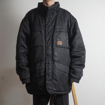 Schott BEN DAVIS Padded Down Jacket Blouson Men Size L Black Genuine