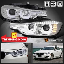 Fits 2012-2015 BMW F30 320i 328i 335i LED U Halo HID Type Projector Headlights