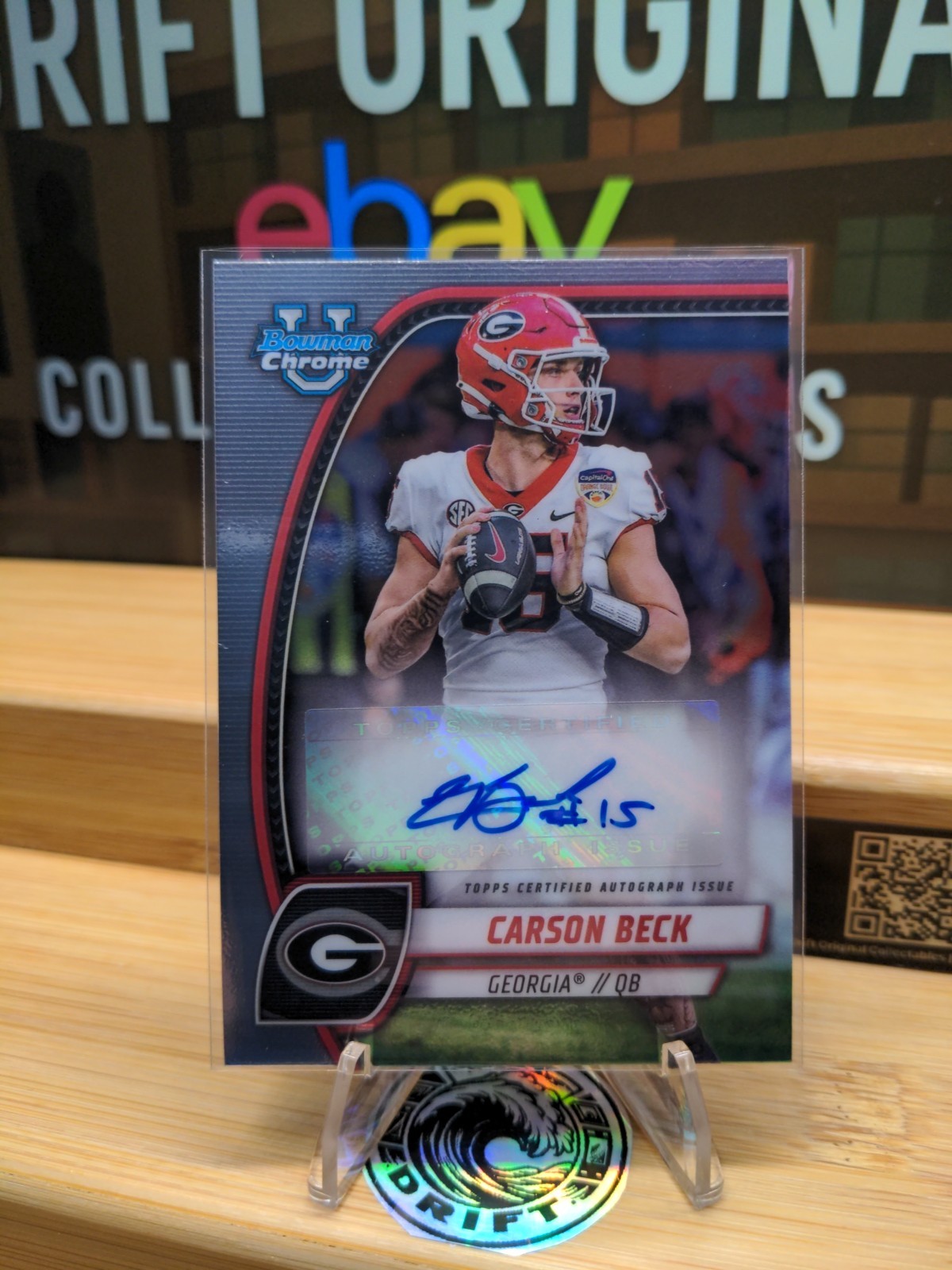 Carson Beck 2024 Bowman University Chrome #PA-CBE Prospect Autographs