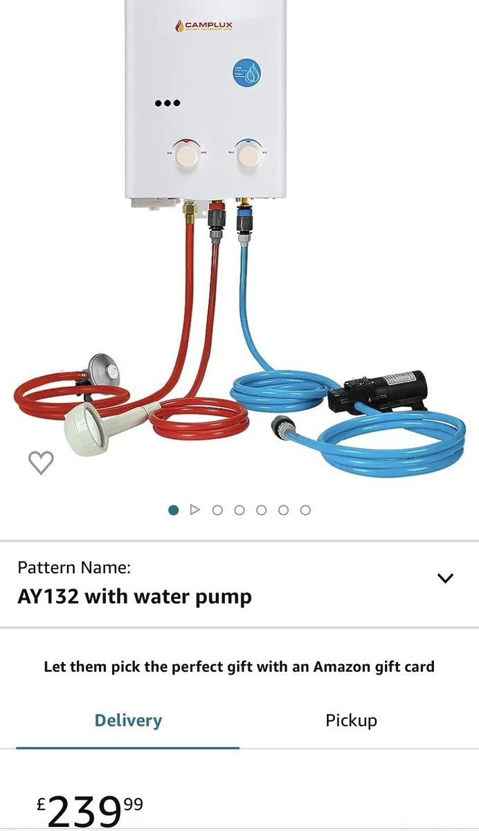 CAMPLUX AY132P43 5L Portable Gas Water Heater with 4.3L Water Pump  12V,Tankless | eBay