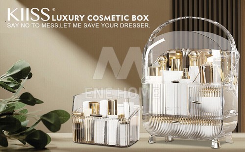 Cosmetic Makeup Box Organizer Storage Jewelry Holder Dustproof Case Display Rack - Picture 2 of 55