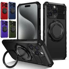 For iPhone 17 16 Pro Max 15 14 13 12 11 Shockproof 360° Ring Stand Mag Safe Case