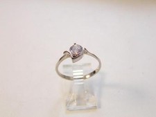 Vintage Sterling Silver  Cz Engagement Ring Sz 8
