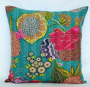 Indian Peacock Mandala Euro Sham Boho Pillowcases Ethnic Cotton Cushion Cover