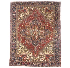 8X11 ft Handmade Vintage Oriental Rug Red Floral Design Handmade Wool Carpet