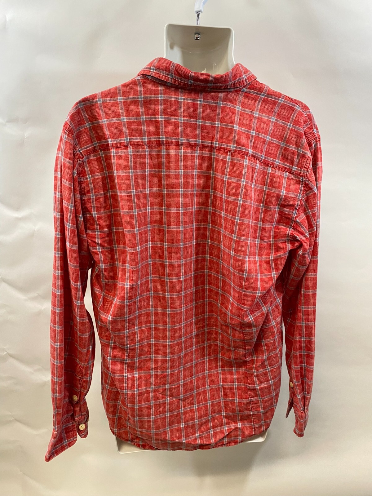 The Normal Brand Mens Long Sleeve Red Plaid 100% Cotton Shirt Large