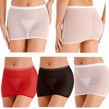 Woman's Mini Skirt Mesh Transparent Micro Short See-Through Body-con Dress