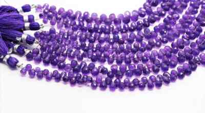 AAA+ Natürlich Amethyst Tropfen Facettierte Perlen 4-8MM 8 '' Zoll Lose Briolette