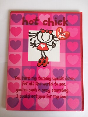 Hot Chick, Valentinskarte und Umschlag  