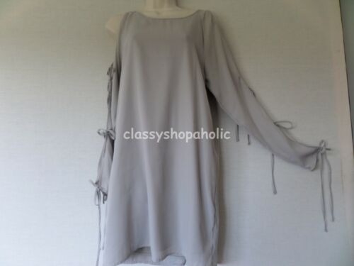 Missguided Grey Split Sleeve Dress  - Size 8 - Worn Once - Afbeelding 1 van 5