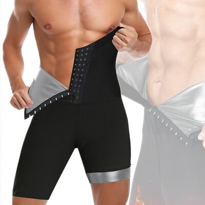 Men Body Shaper Thermo Sauna Pants Sweat Waist Trainer Leggings Slimming Shorts