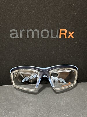 Armourx 6008 Blue Safety Glasses Frame With Demo Lenses (NEW) Ready For Rx 59-19