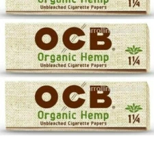 2x OCB Organic Hemp Rolling Papers 1 1/4 50 Lvs Free USA Shipping *Great Prices*
