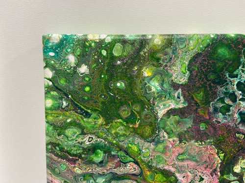 VTG. Oil Painting Signed Abstract Oil On Canvas painting floating frame Decor. - Picture 3 of 8